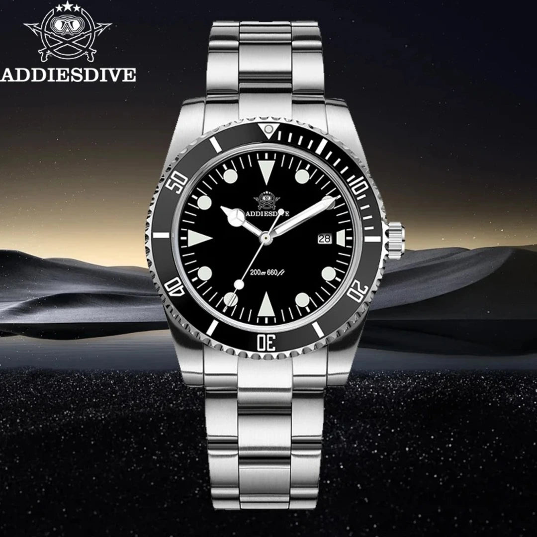 relógio-addiesdive-prata-deepwave-black