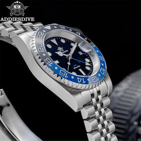 relógio-addiesdive-prata-gmt-quartzo-trailblazer-blue